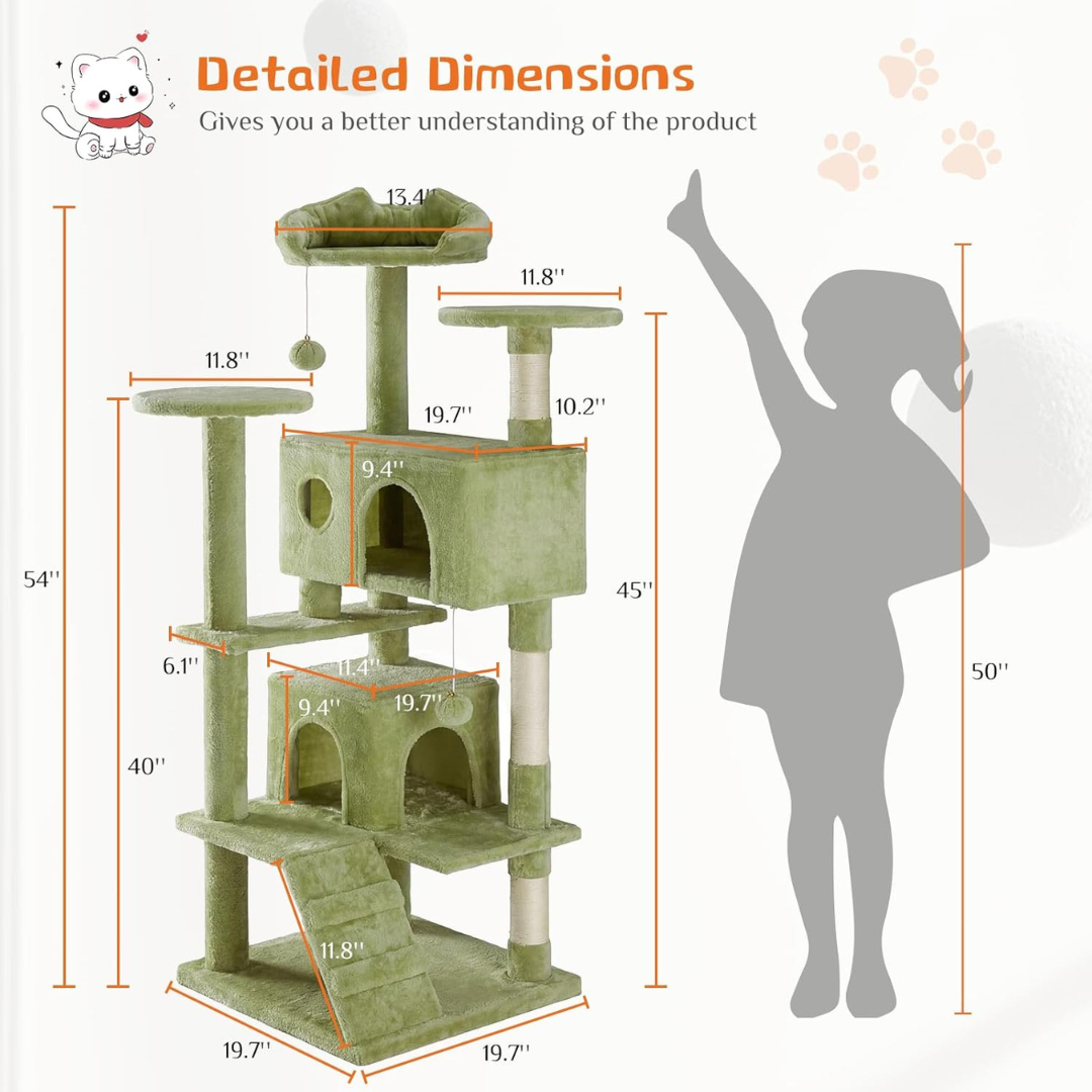 Multi-Level Cat Tree Tall | Cat Tower | Cat Furniture with Condo