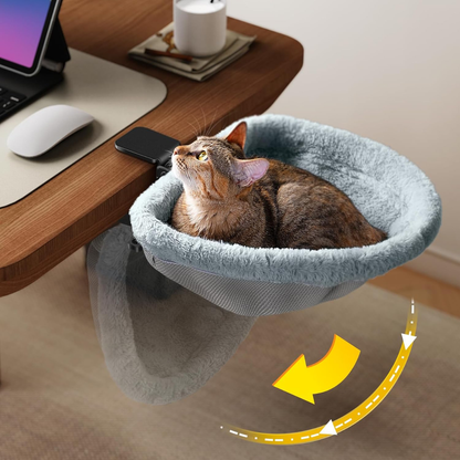 Cat Desk Bed - One-Click Folding,Sunken Design & Space-Saving