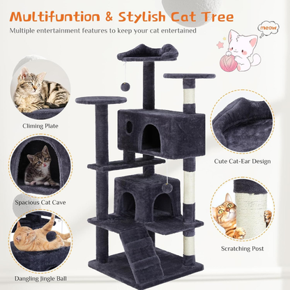 Multi-Level Cat Tree Tall | Cat Tower | Cat Furniture with Condo