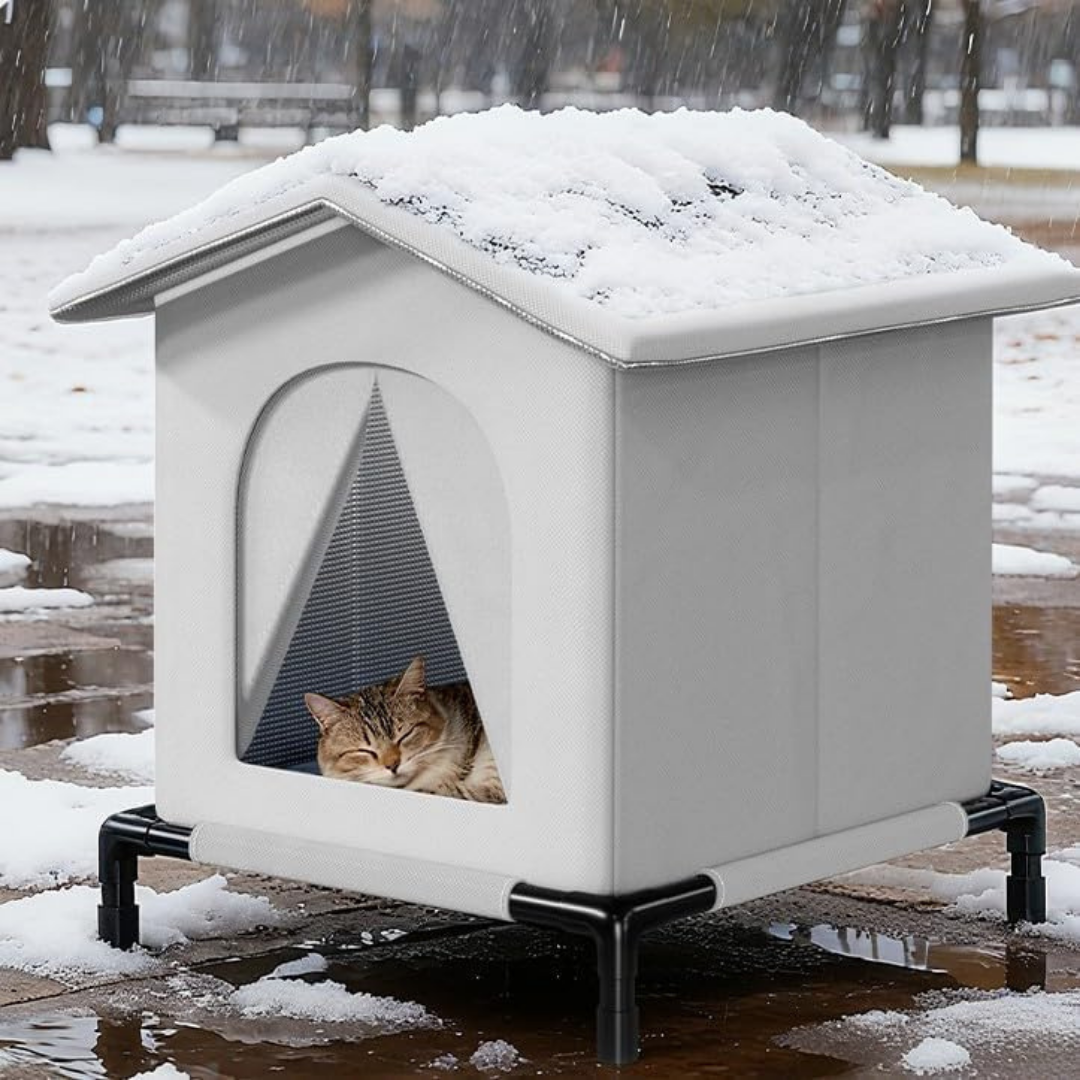 High Quality Oxford Cloth Outdoor Cat House with Stand