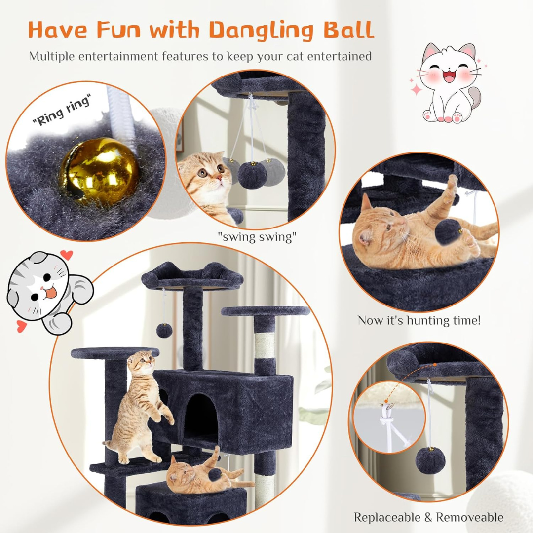Multi-Level Cat Tree Tall | Cat Tower | Cat Furniture with Condo