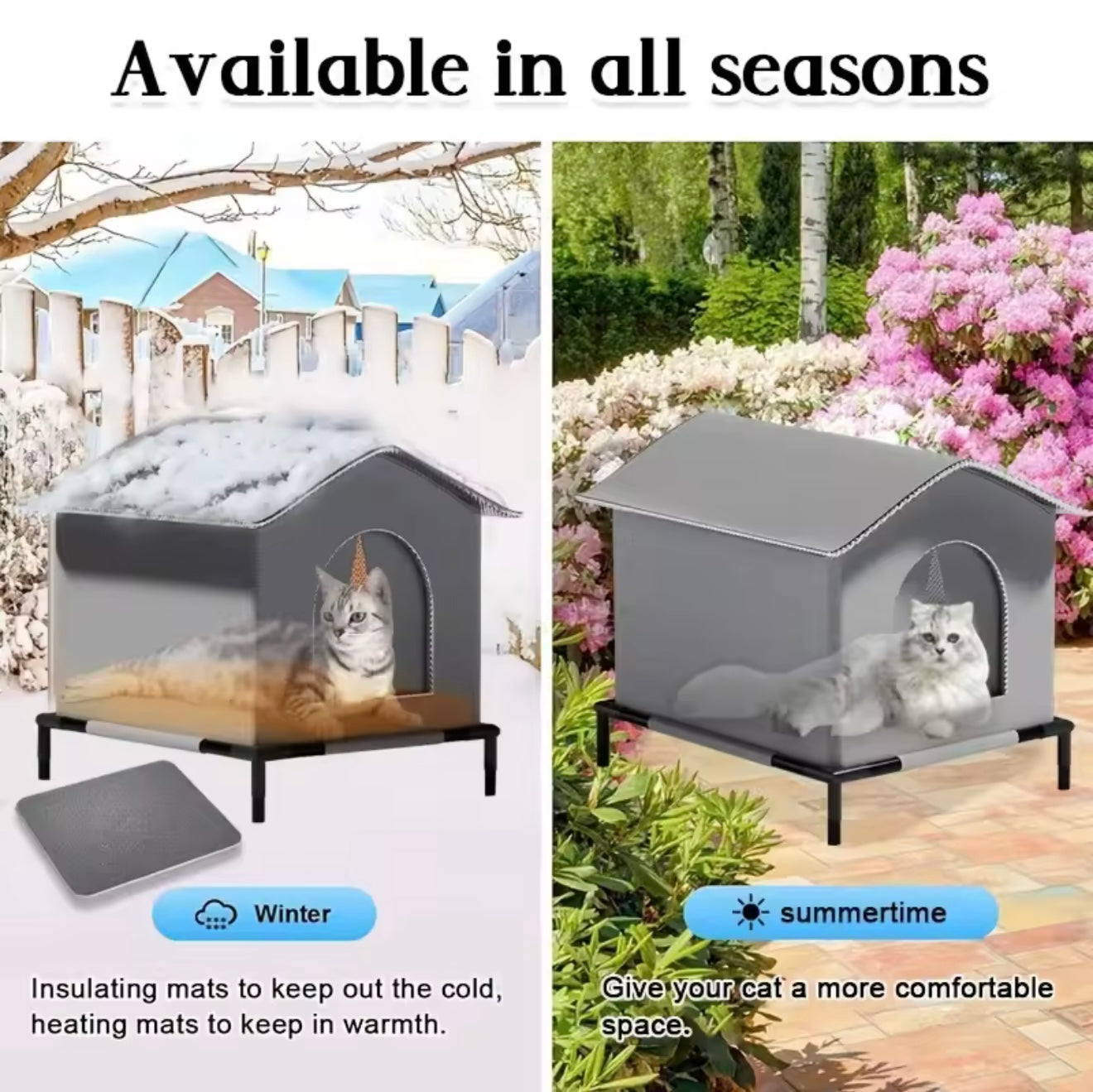 High Quality Oxford Cloth Outdoor Cat House with Stand