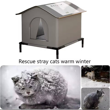 High Quality Oxford Cloth Outdoor Cat House with Stand