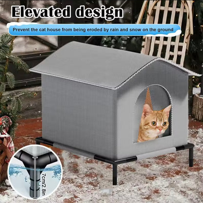 High Quality Oxford Cloth Outdoor Cat House with Stand